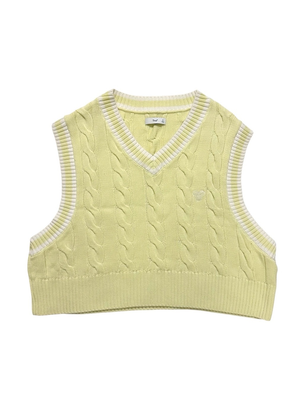 Aritzia TNA Marcy Vest - Lemonade/White Small